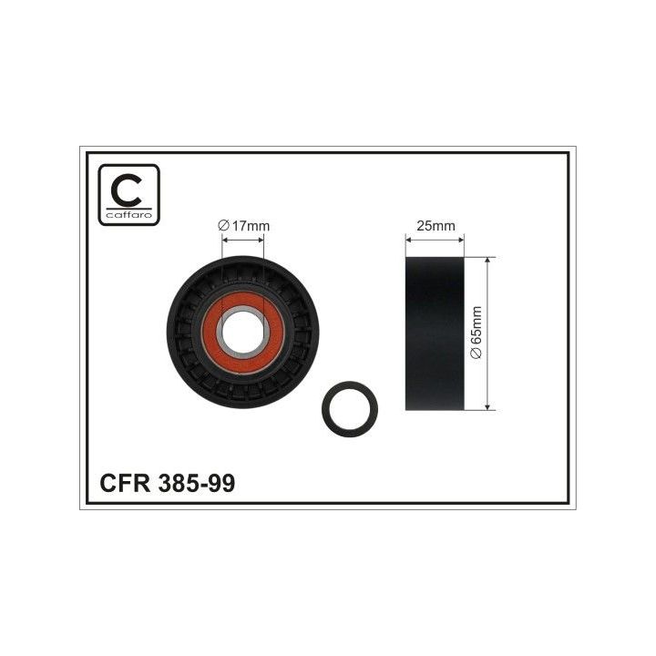 įtempiklio skriemulys, V formos rumbuotas diržas CAFFARO 385-99