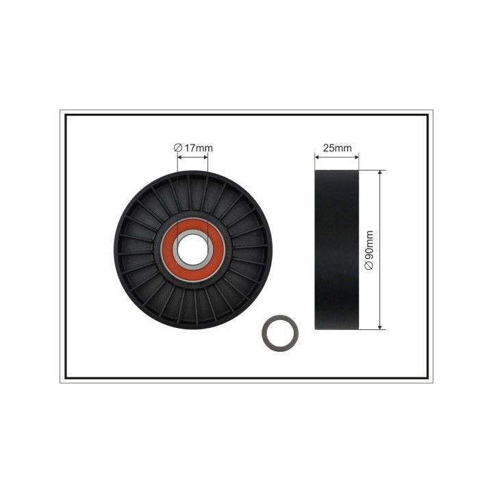 įtempiklio skriemulys, V formos rumbuotas diržas CAFFARO 410-00