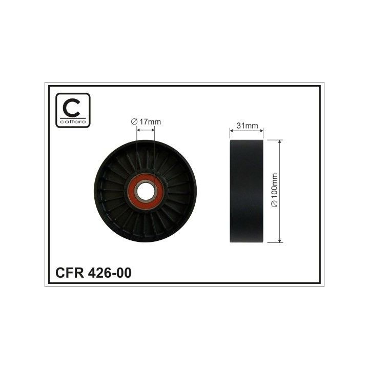 įtempiklio skriemulys, V formos rumbuotas diržas CAFFARO 426-00