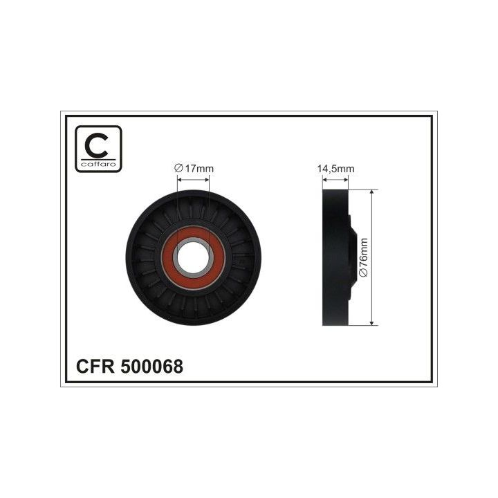 įtempiklio skriemulys, V formos rumbuotas diržas CAFFARO 500068