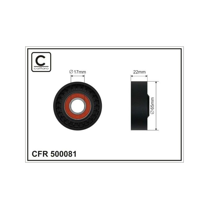 įtempiklio skriemulys, V formos rumbuotas diržas CAFFARO 500081