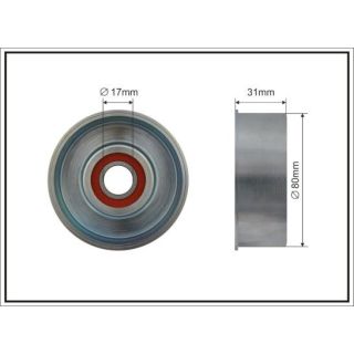 įtempiklio skriemulys, V formos rumbuotas diržas CAFFARO 500085