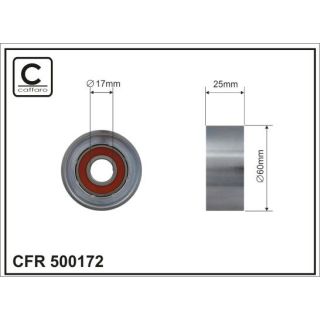 įtempiklio skriemulys, V formos rumbuotas diržas CAFFARO 500172