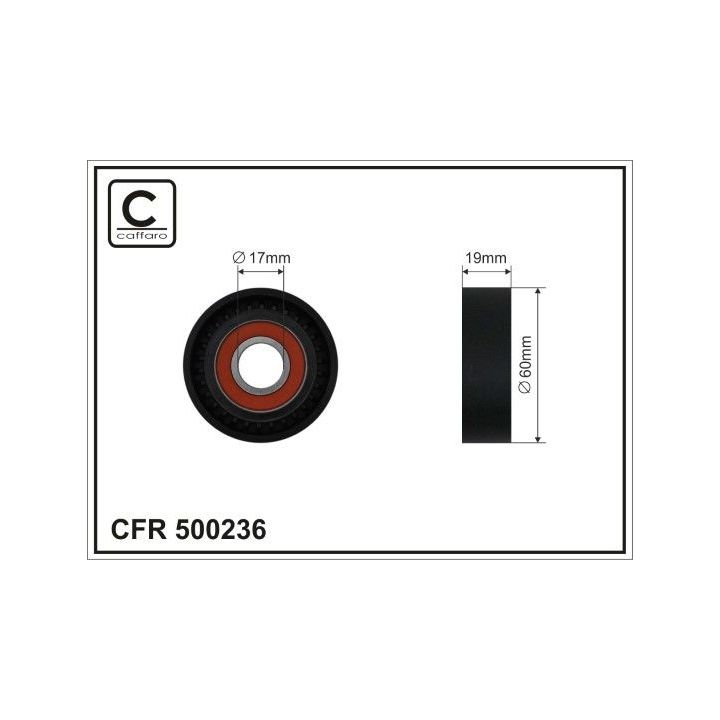 įtempiklio skriemulys, V formos rumbuotas diržas CAFFARO 500236