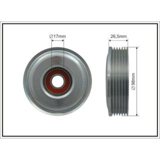 įtempiklio skriemulys, V formos rumbuotas diržas CAFFARO 500237