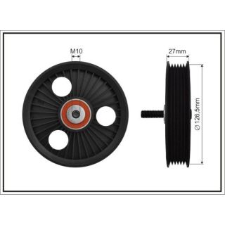 įtempiklio skriemulys, V formos rumbuotas diržas CAFFARO 500245