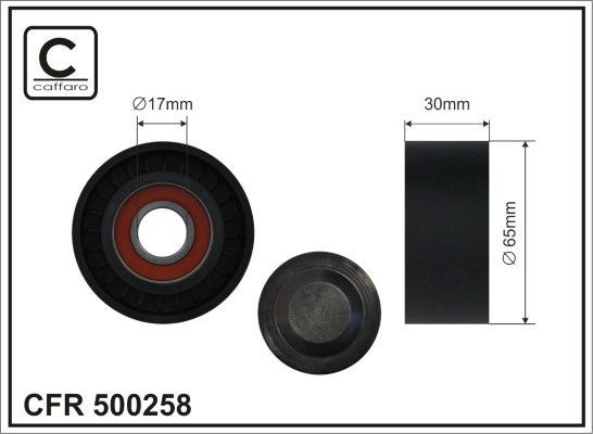 įtempiklio skriemulys, V formos rumbuotas diržas CAFFARO 500258