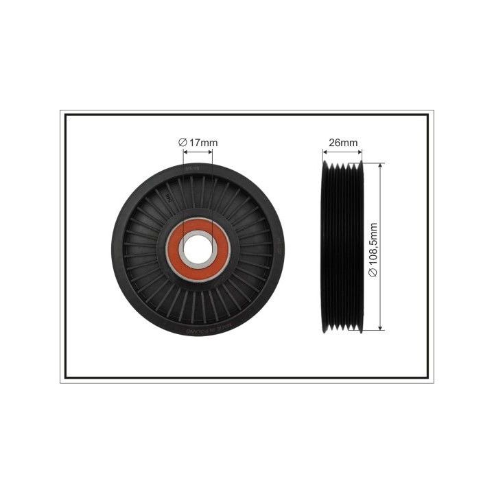 įtempiklio skriemulys, V formos rumbuotas diržas CAFFARO 500276