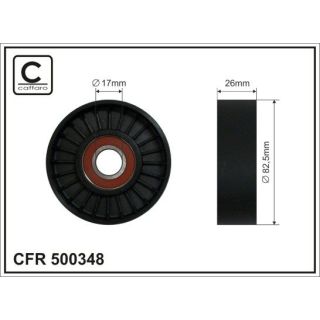 įtempiklio skriemulys, V formos rumbuotas diržas CAFFARO 500348