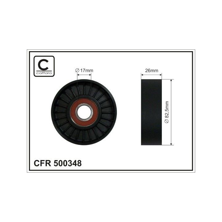 įtempiklio skriemulys, V formos rumbuotas diržas CAFFARO 500348