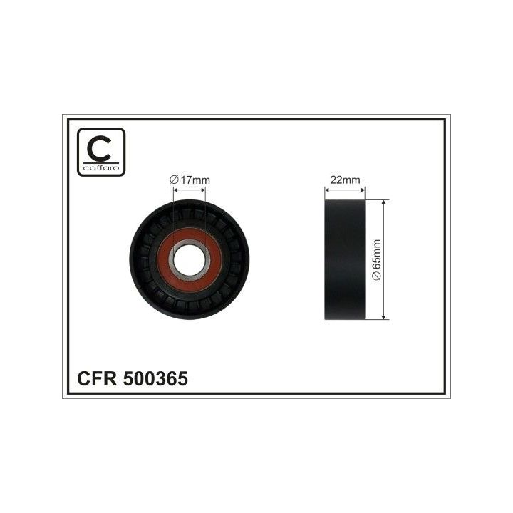 įtempiklio skriemulys, V formos rumbuotas diržas CAFFARO 500365