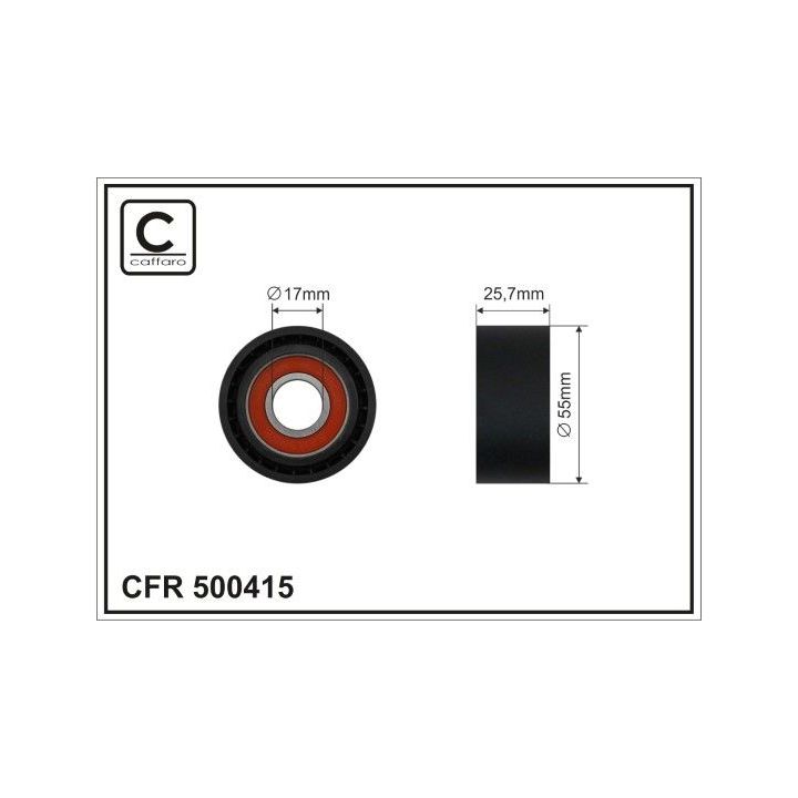 įtempiklio skriemulys, V formos rumbuotas diržas CAFFARO 500415