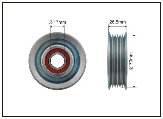 įtempiklio skriemulys, V formos rumbuotas diržas CAFFARO 500472