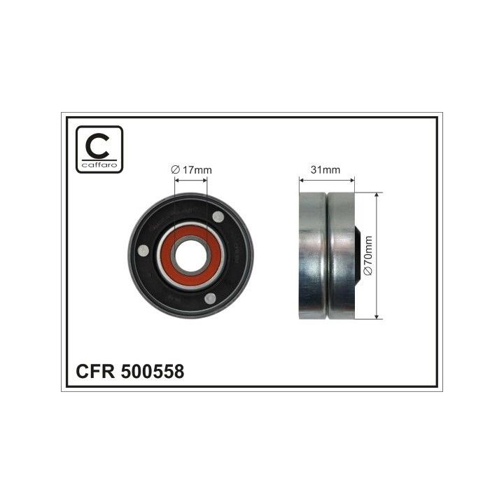 įtempiklio skriemulys, V formos rumbuotas diržas CAFFARO 500558