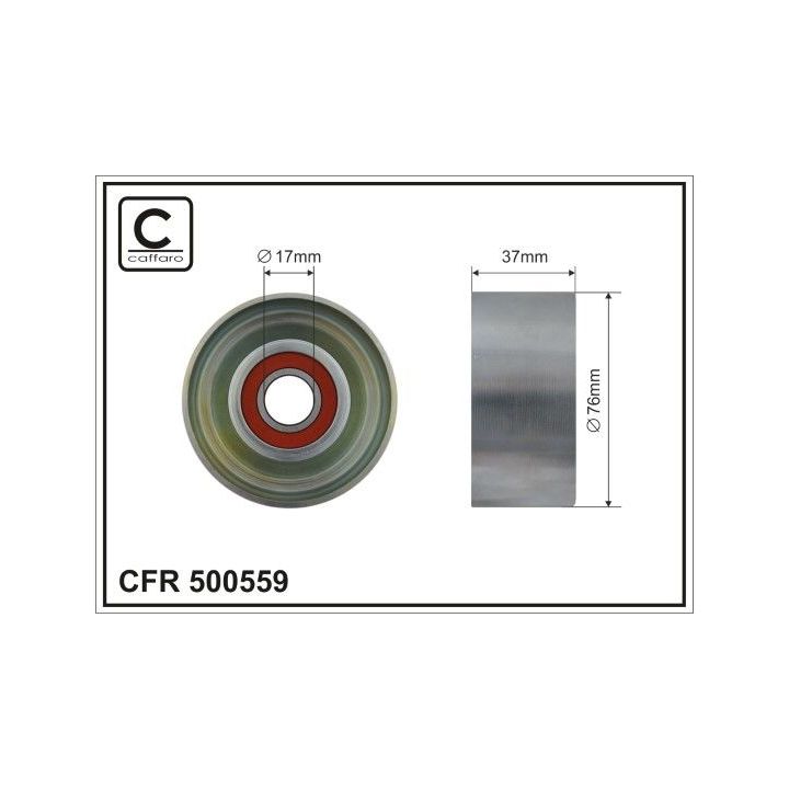 įtempiklio skriemulys, V formos rumbuotas diržas CAFFARO 500559