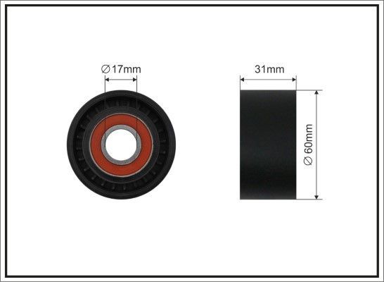 įtempiklio skriemulys, V formos rumbuotas diržas CAFFARO 500677