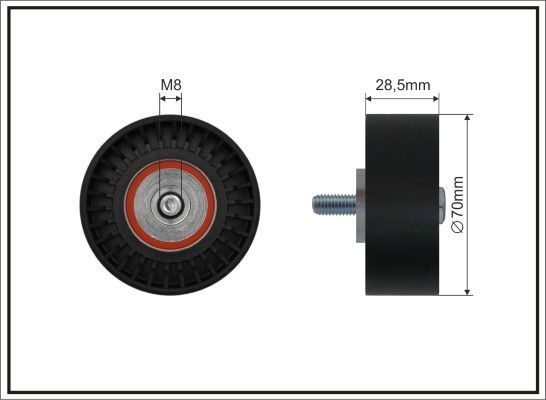 Kreipiantysis skriemulys, V formos rumbuotas diržas CAFFARO 11-09
