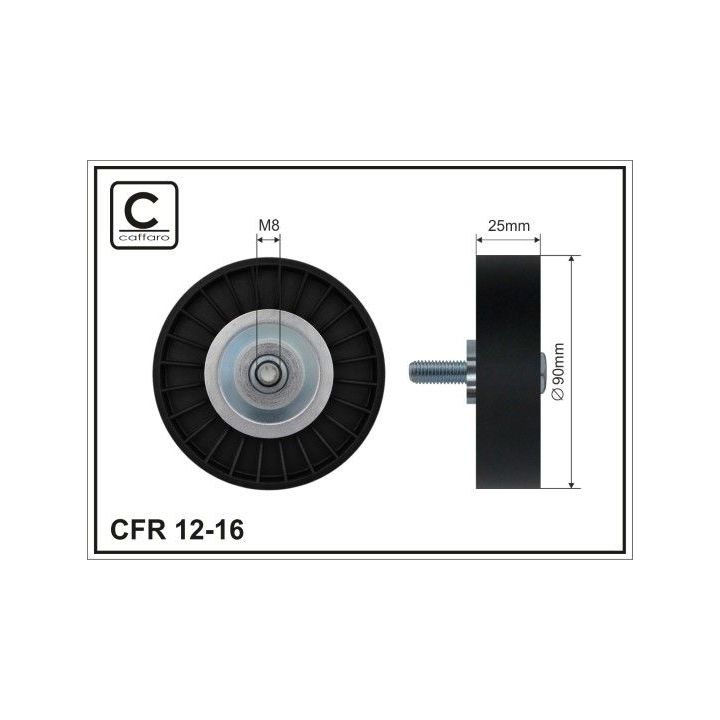 Kreipiantysis skriemulys, V formos rumbuotas diržas CAFFARO 12-16
