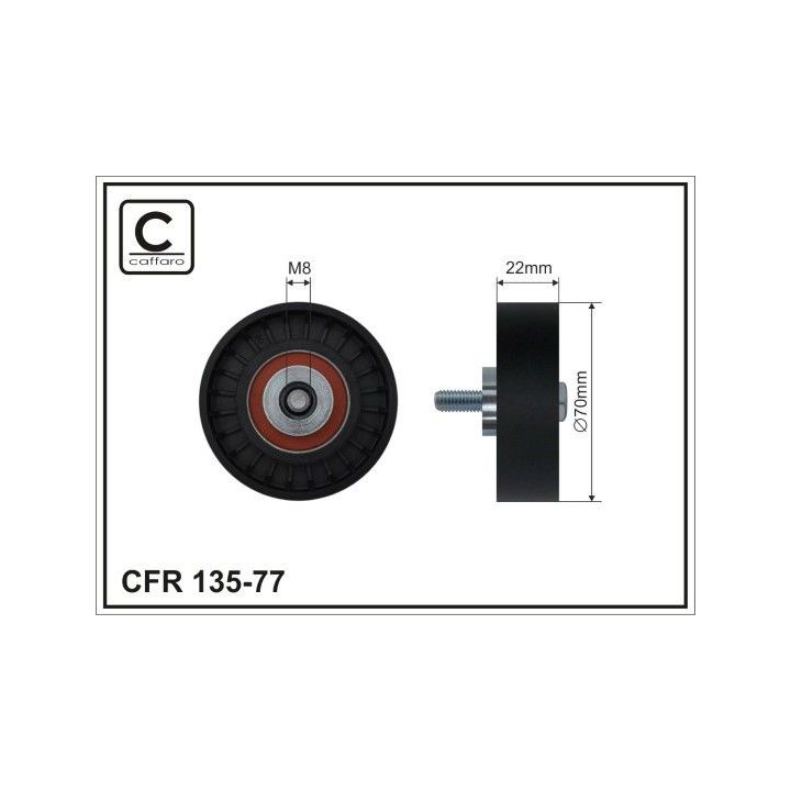 Kreipiantysis skriemulys, V formos rumbuotas diržas CAFFARO 135-77