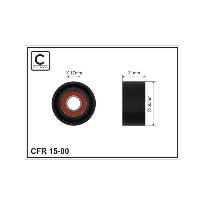 Kreipiantysis skriemulys, V formos rumbuotas diržas CAFFARO 15-00