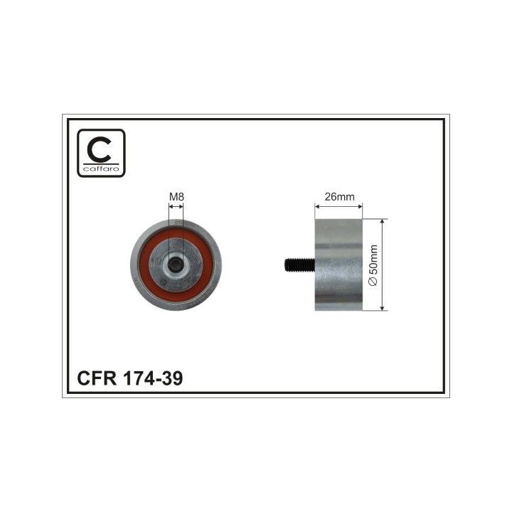 Kreipiantysis skriemulys, V formos rumbuotas diržas CAFFARO 174-39