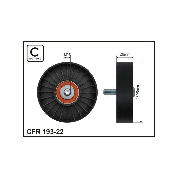 Kreipiantysis skriemulys, V formos rumbuotas diržas CAFFARO 193-22