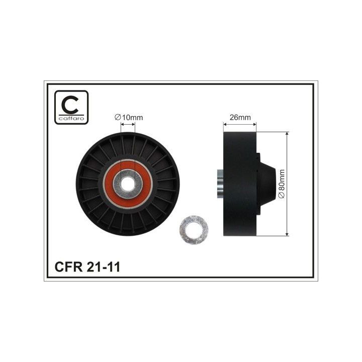 Kreipiantysis skriemulys, V formos rumbuotas diržas CAFFARO 21-11
