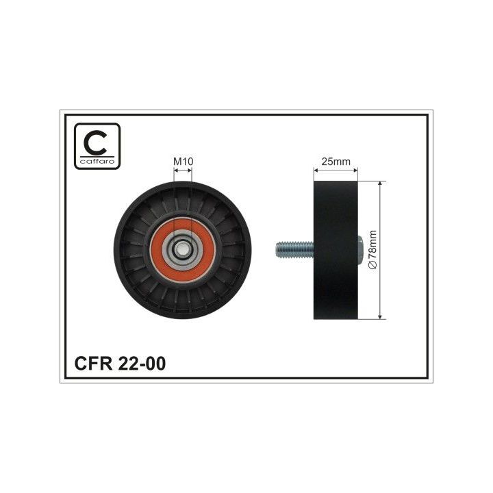 Kreipiantysis skriemulys, V formos rumbuotas diržas CAFFARO 22-00