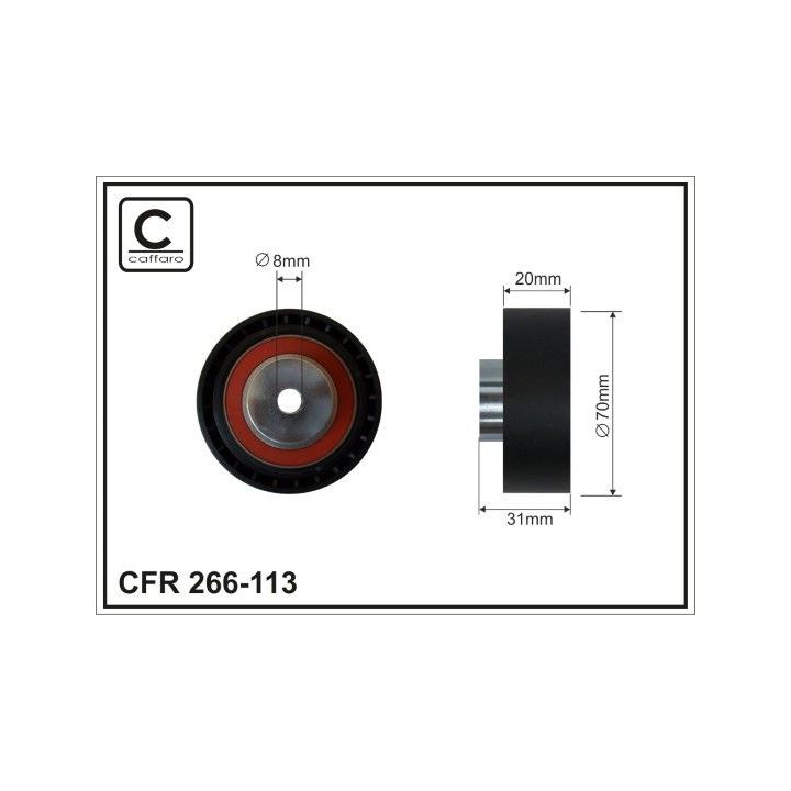 Kreipiantysis skriemulys, V formos rumbuotas diržas CAFFARO 266-113