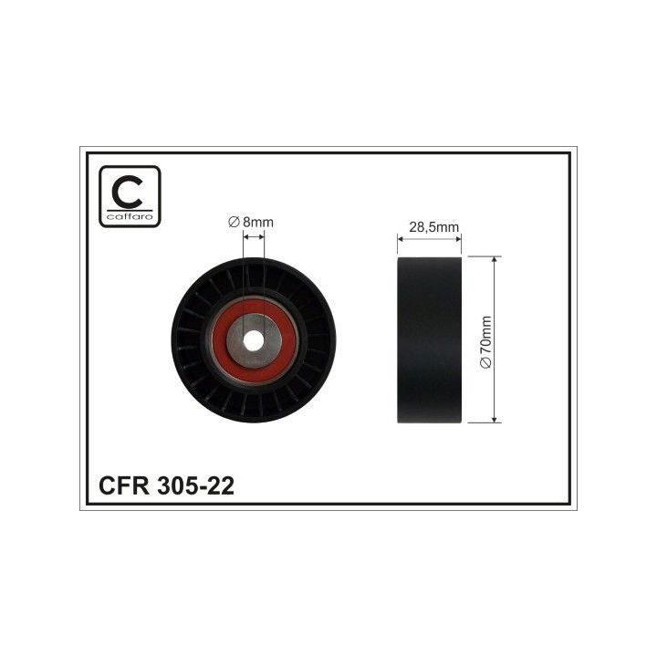 Kreipiantysis skriemulys, V formos rumbuotas diržas CAFFARO 305-22