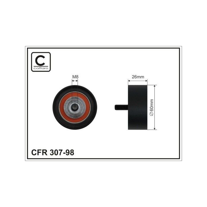 Kreipiantysis skriemulys, V formos rumbuotas diržas CAFFARO 307-98