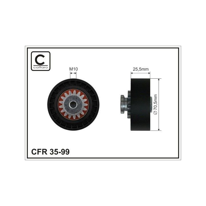 Kreipiantysis skriemulys, V formos rumbuotas diržas CAFFARO 35-99