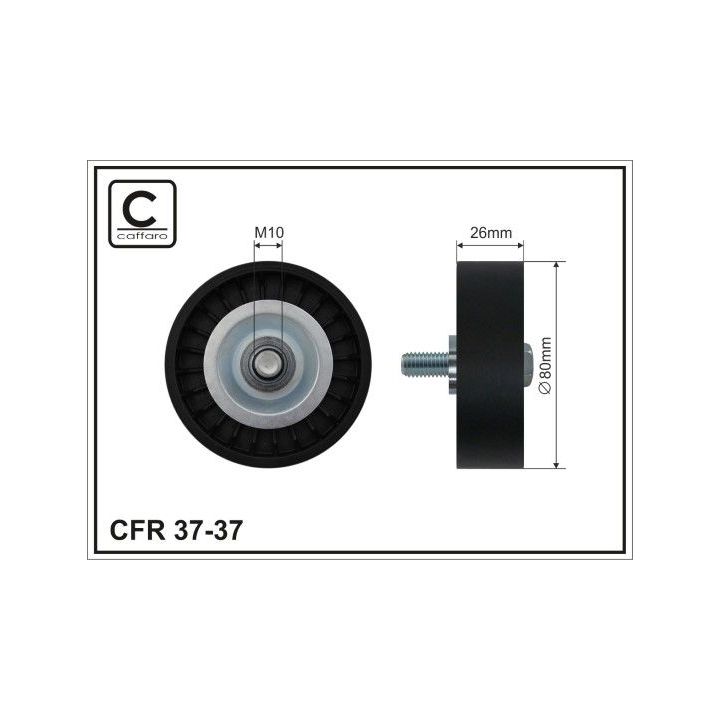 Kreipiantysis skriemulys, V formos rumbuotas diržas CAFFARO 37-37