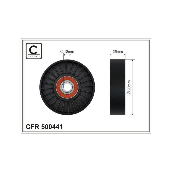 Kreipiantysis skriemulys, V formos rumbuotas diržas CAFFARO 500441
