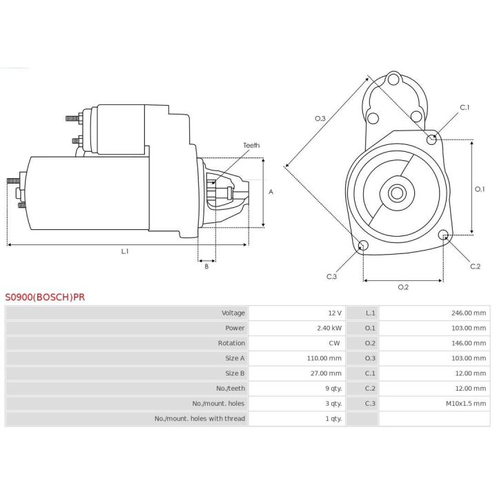 Starteris AS-PL S0900(BOSCH)PR