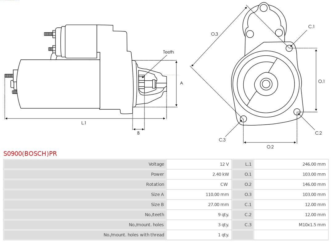 Starteris AS-PL S0900(BOSCH)PR