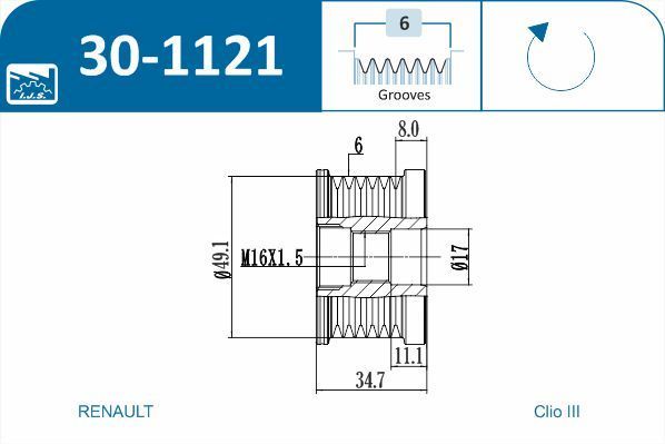 Laisvos eigos sankaba, kint. sr. generatorius IJS GROUP 30-1121