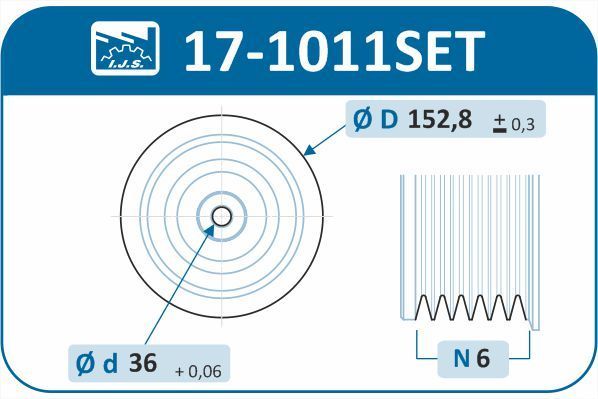 Alkūninio veleno skriemulių rinkinys IJS GROUP 17-1011SET