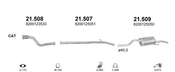 Išmetimo sistema POLMO POLMO01750