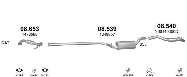 Išmetimo sistema POLMO POLMO02050