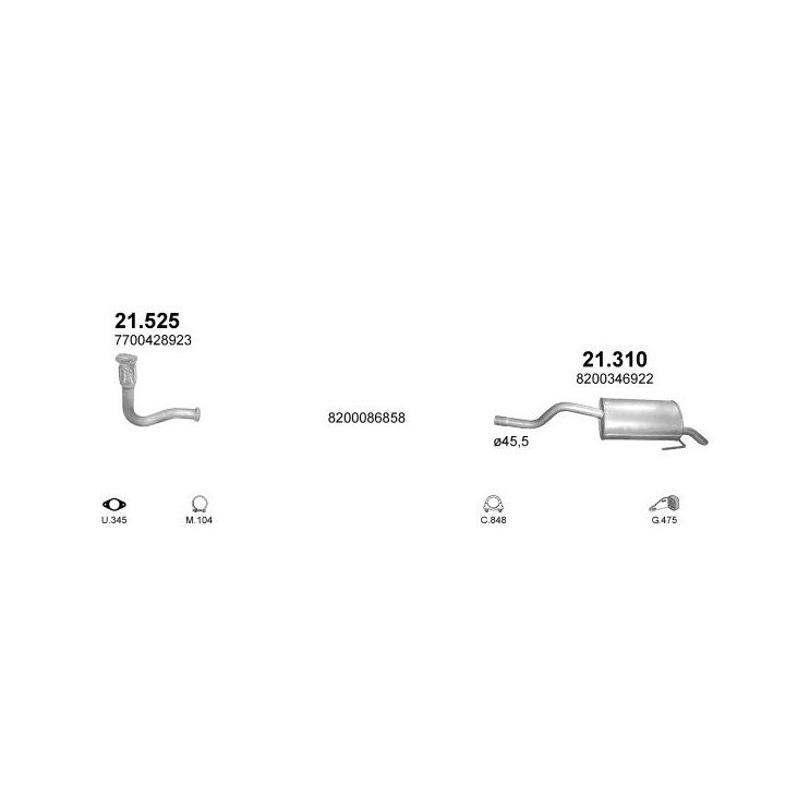 Išmetimo sistema POLMO POLMO04450