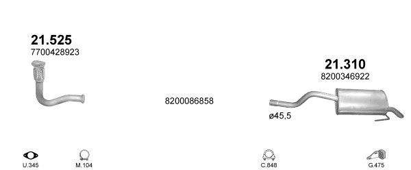 Išmetimo sistema POLMO POLMO04450