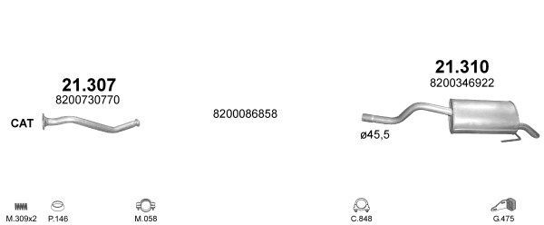 Išmetimo sistema POLMO POLMO06366