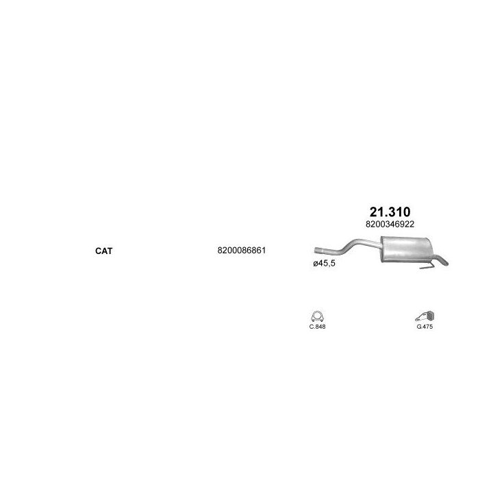 Išmetimo sistema POLMO POLMO08507