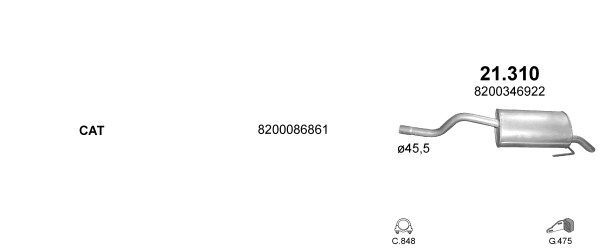 Išmetimo sistema POLMO POLMO08507