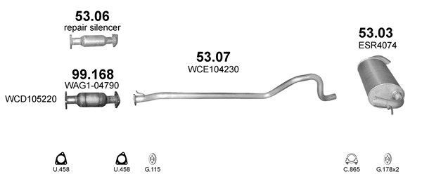 Išmetimo sistema POLMO POLMO22303