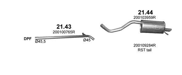 Išmetimo sistema POLMO POLMO40028