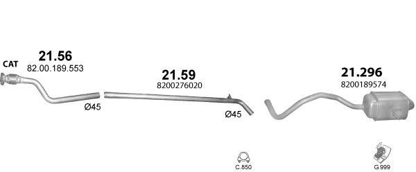 Išmetimo sistema POLMO POLMO99024