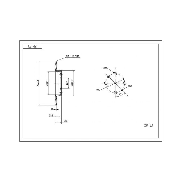 Stabdžių diskas HART 214 163