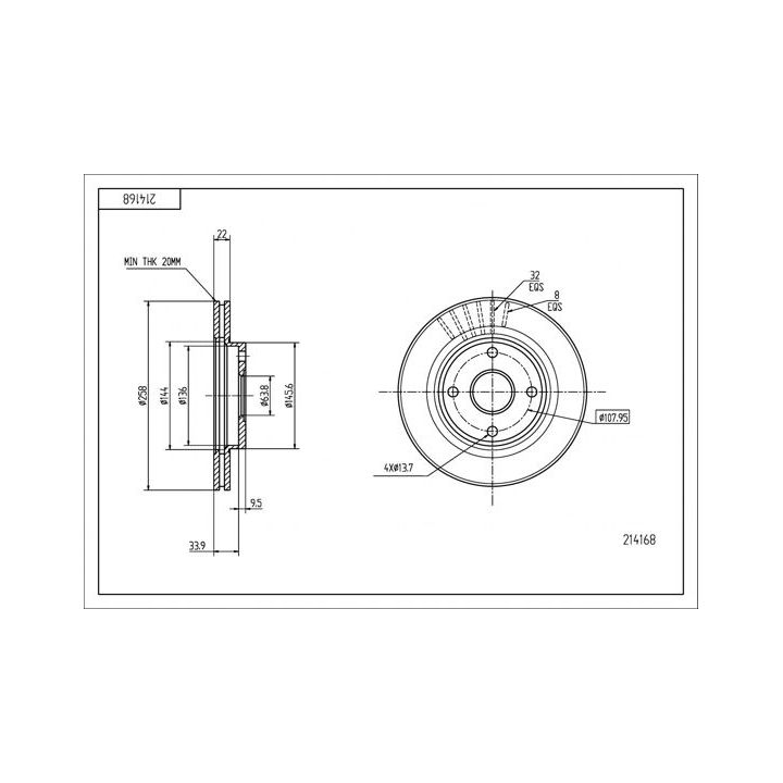 Stabdžių diskas HART 214 168